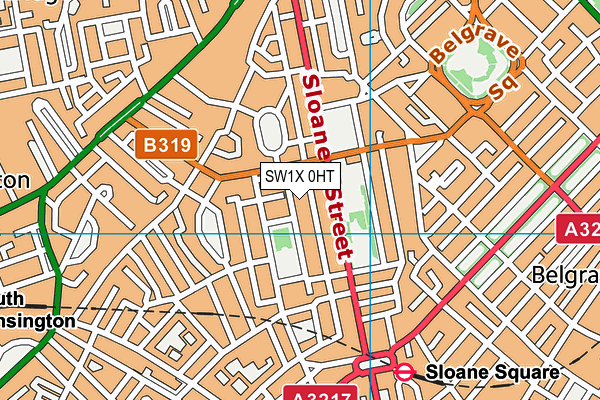SW1X 0HT map - OS VectorMap District (Ordnance Survey)