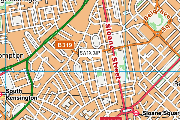 SW1X 0JP map - OS VectorMap District (Ordnance Survey)