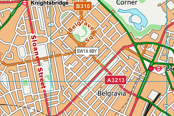 SW1X 8BY map - OS VectorMap District (Ordnance Survey)