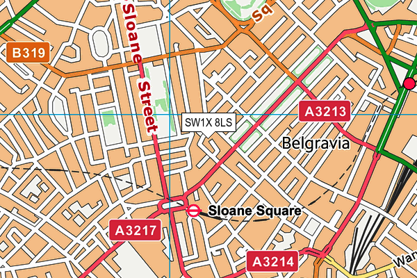 SW1X 8LS map - OS VectorMap District (Ordnance Survey)