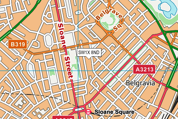 SW1X 8ND map - OS VectorMap District (Ordnance Survey)