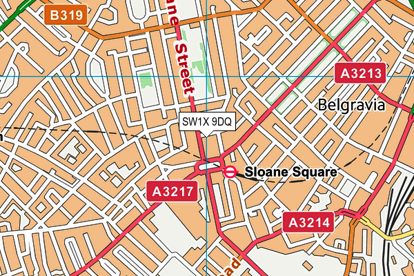 SW1X 9DQ map - OS VectorMap District (Ordnance Survey)