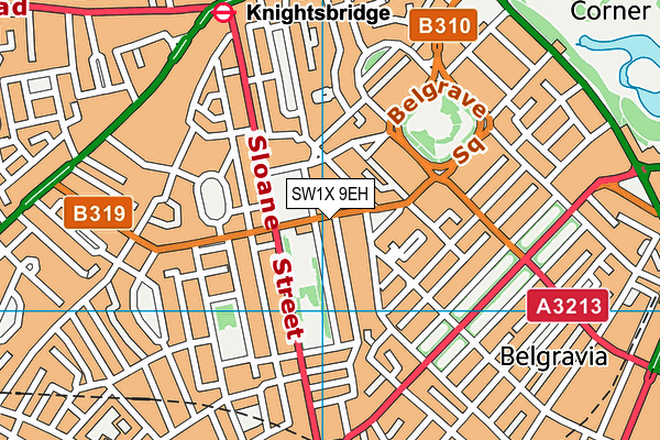 SW1X 9EH map - OS VectorMap District (Ordnance Survey)
