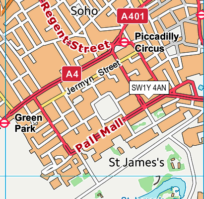Sofitel London St James map (SW1Y 4AN) - OS VectorMap District (Ordnance Survey)
