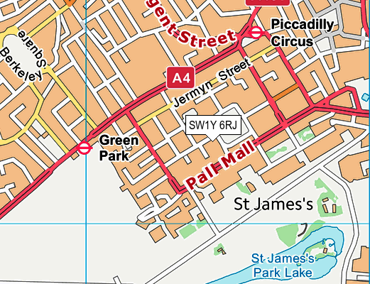 SW1Y 6RJ map - OS VectorMap District (Ordnance Survey)