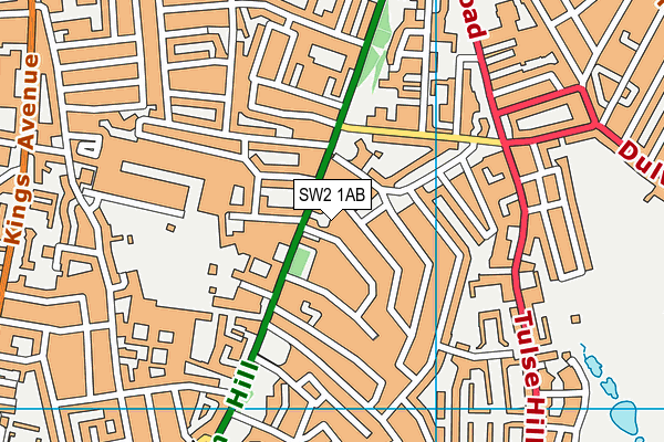 SW2 1AB map - OS VectorMap District (Ordnance Survey)
