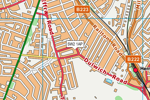 SW2 1AP map - OS VectorMap District (Ordnance Survey)