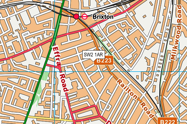 SW2 1AR map - OS VectorMap District (Ordnance Survey)