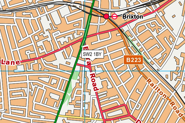 SW2 1BY map - OS VectorMap District (Ordnance Survey)