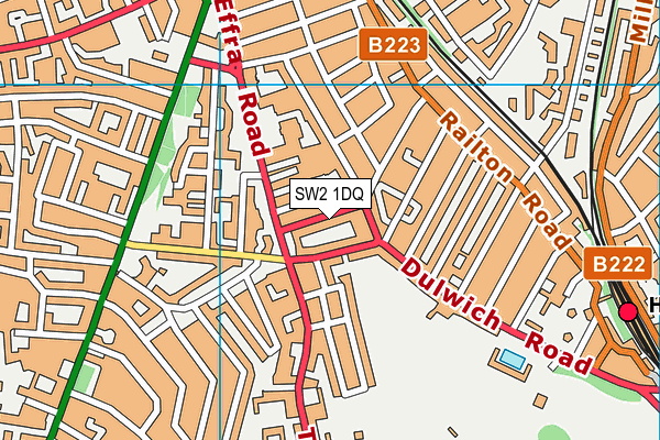 SW2 1DQ map - OS VectorMap District (Ordnance Survey)