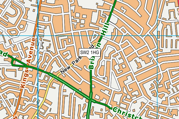 SW2 1HG map - OS VectorMap District (Ordnance Survey)