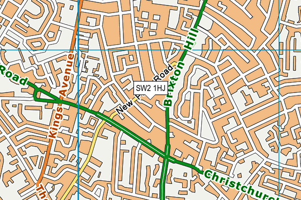 SW2 1HJ map - OS VectorMap District (Ordnance Survey)