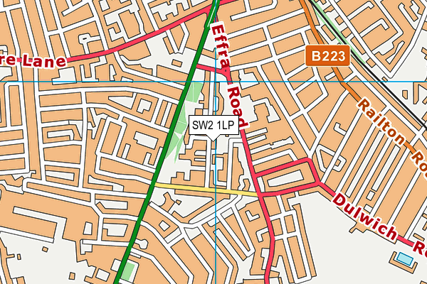 SW2 1LP map - OS VectorMap District (Ordnance Survey)