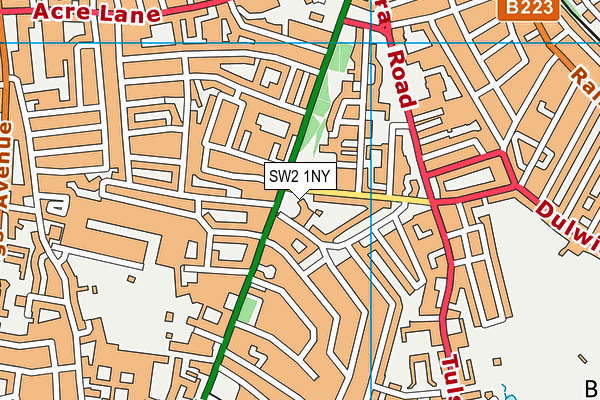 SW2 1NY map - OS VectorMap District (Ordnance Survey)