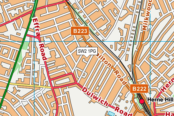 SW2 1PG map - OS VectorMap District (Ordnance Survey)