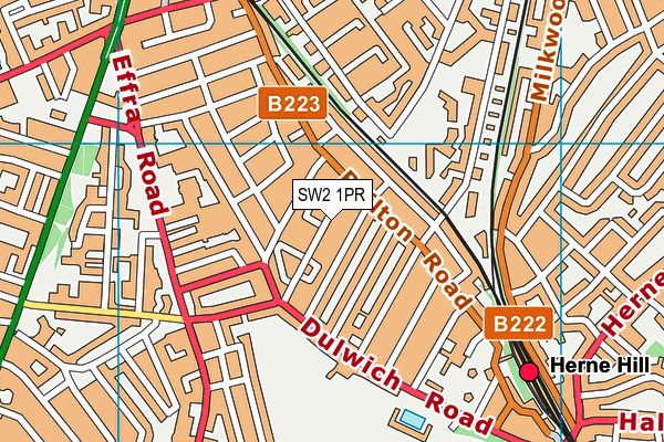 SW2 1PR map - OS VectorMap District (Ordnance Survey)