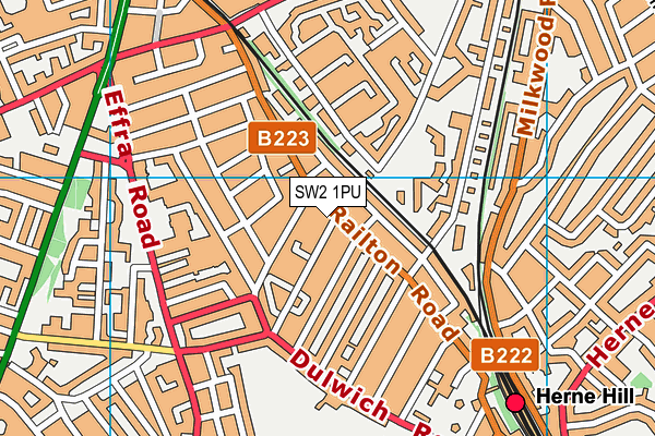 SW2 1PU map - OS VectorMap District (Ordnance Survey)
