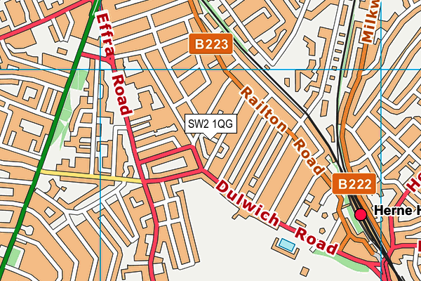 SW2 1QG map - OS VectorMap District (Ordnance Survey)