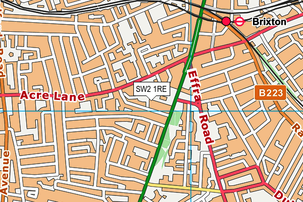 SW2 1RE map - OS VectorMap District (Ordnance Survey)