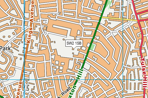 SW2 1SB map - OS VectorMap District (Ordnance Survey)