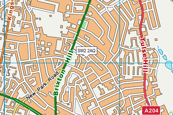 SW2 2AQ map - OS VectorMap District (Ordnance Survey)