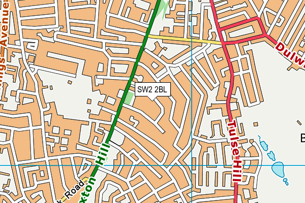 SW2 2BL map - OS VectorMap District (Ordnance Survey)