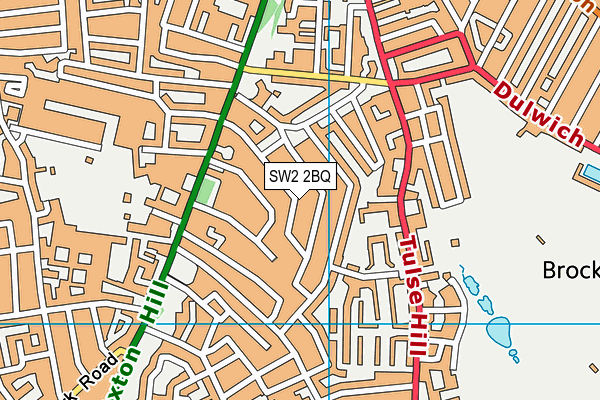 SW2 2BQ map - OS VectorMap District (Ordnance Survey)