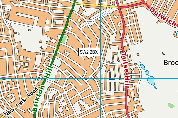 SW2 2BX map - OS VectorMap District (Ordnance Survey)