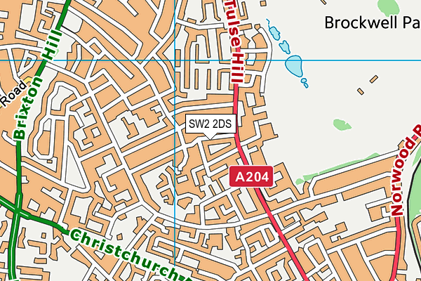 SW2 2DS map - OS VectorMap District (Ordnance Survey)