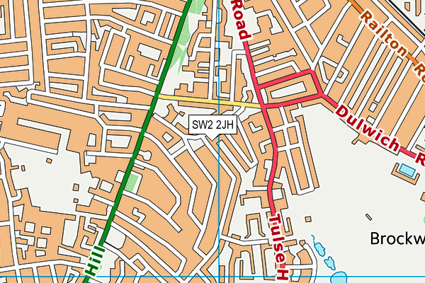 SW2 2JH map - OS VectorMap District (Ordnance Survey)