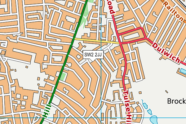 SW2 2JJ map - OS VectorMap District (Ordnance Survey)