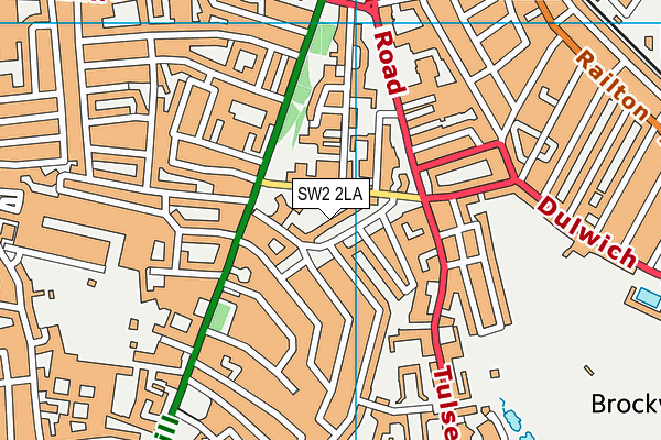 SW2 2LA map - OS VectorMap District (Ordnance Survey)