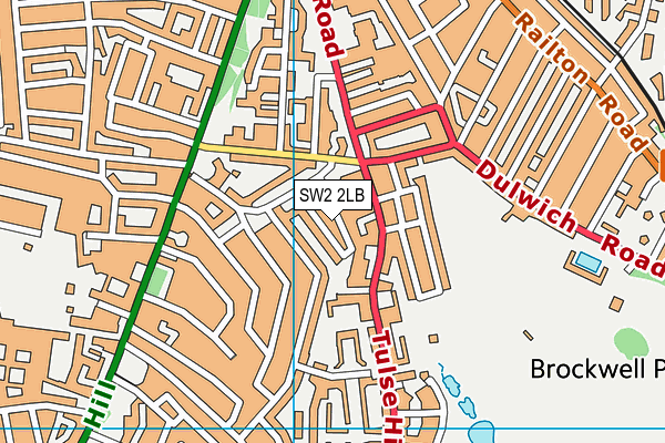 SW2 2LB map - OS VectorMap District (Ordnance Survey)
