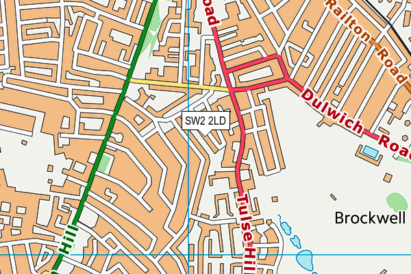 SW2 2LD map - OS VectorMap District (Ordnance Survey)