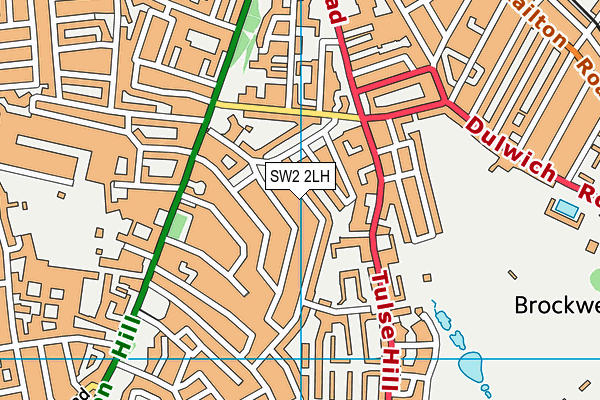 SW2 2LH map - OS VectorMap District (Ordnance Survey)
