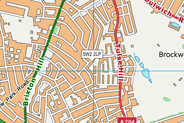SW2 2LP map - OS VectorMap District (Ordnance Survey)