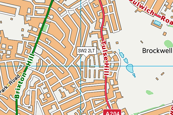SW2 2LT map - OS VectorMap District (Ordnance Survey)