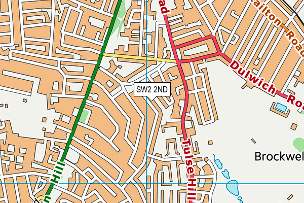 SW2 2ND map - OS VectorMap District (Ordnance Survey)