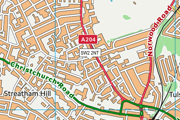 SW2 2NT map - OS VectorMap District (Ordnance Survey)