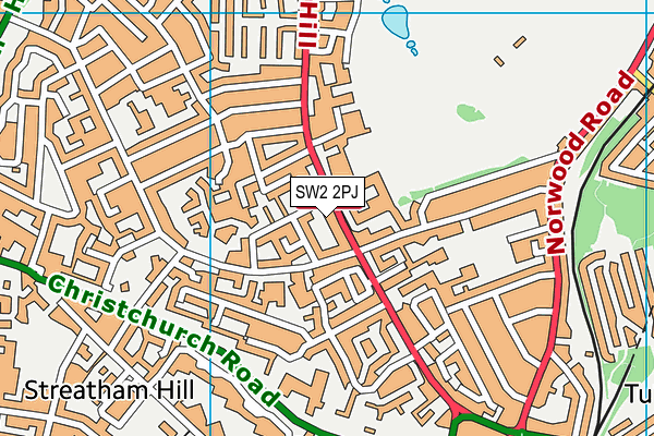 SW2 2PJ map - OS VectorMap District (Ordnance Survey)
