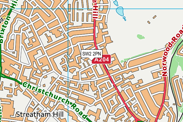 SW2 2PN map - OS VectorMap District (Ordnance Survey)