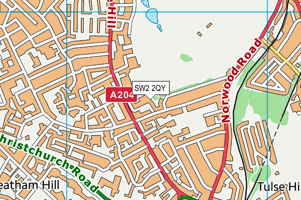 SW2 2QY map - OS VectorMap District (Ordnance Survey)