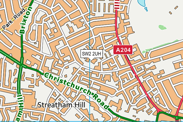 SW2 2UH map - OS VectorMap District (Ordnance Survey)