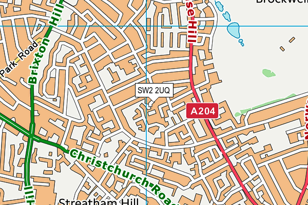 SW2 2UQ map - OS VectorMap District (Ordnance Survey)