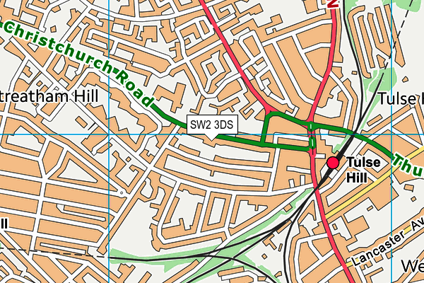 SW2 3DS map - OS VectorMap District (Ordnance Survey)