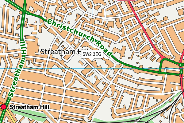 SW2 3EG map - OS VectorMap District (Ordnance Survey)