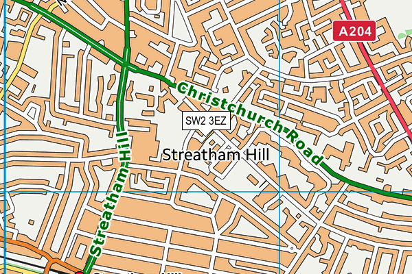 SW2 3EZ map - OS VectorMap District (Ordnance Survey)