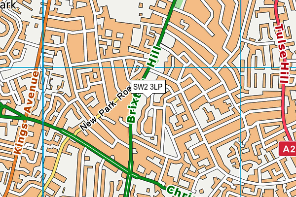 SW2 3LP map - OS VectorMap District (Ordnance Survey)