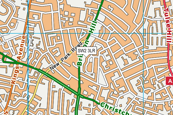 SW2 3LR map - OS VectorMap District (Ordnance Survey)