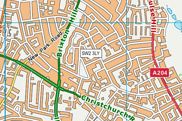 SW2 3LY map - OS VectorMap District (Ordnance Survey)